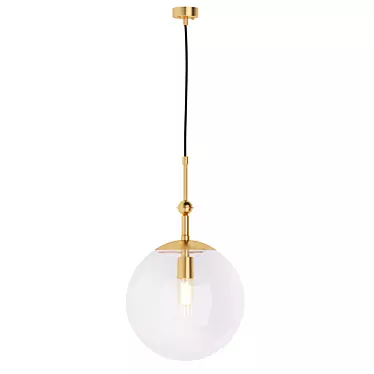 Elegant Brass and Glass Pendant 3D model image 1 