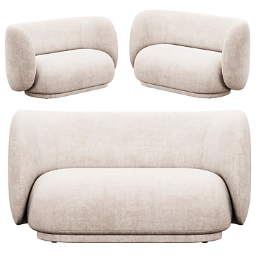 Modern Rico 2 Seater Sofa 3D model image 1 
