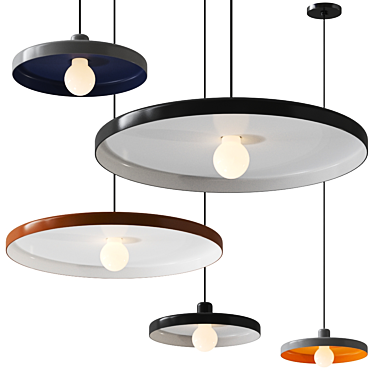 Sleek Disk Pendant Light 3D model image 1 