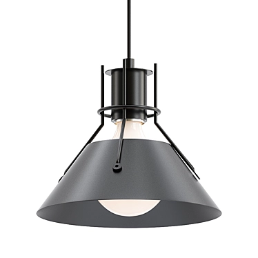 Sleek Black Pendant Light 3D model image 1 