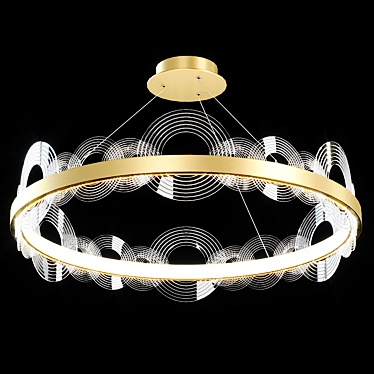 Luxury Vetora Chandelier: Elegant Glass & Brass Pendant 3D model image 1 