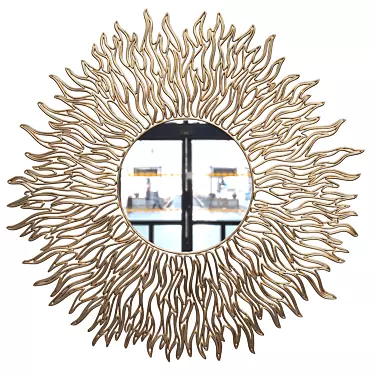 Sunburst Wire Mirror 3D model image 1 