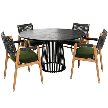 Luxury Ortigia Chair & Rossella Table 3D model image 1 