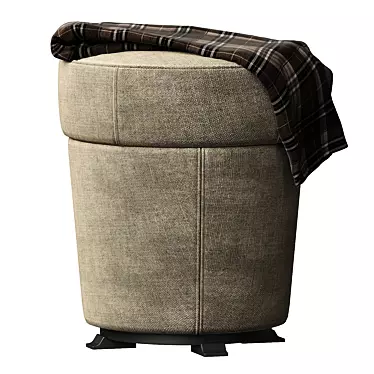 Luxury Velvet Pouf - Giorgetti Saphir 3D model image 1 