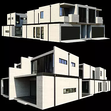 Sleek Modern Home Design 3D model image 1 