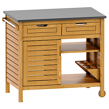 Acacia Wood Serving Table 3D model image 1 