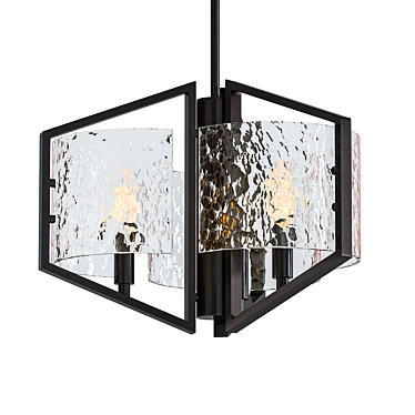 Elegant Matte Black Pendant Light 3D model image 1 