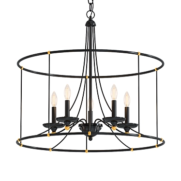 Westchester County 25: Sand Coal 5-Light Chandelier 3D model image 1 