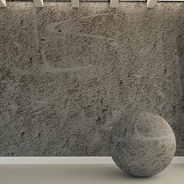 Vintage Plaster Concrete Wall 3D model image 1 