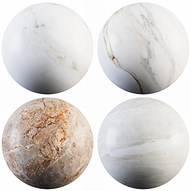 Luxury Marble Collection: Gray, White, Stain & Breccia 3D model image 1 
