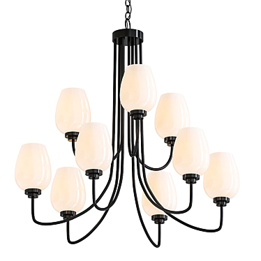 Kichler Valserrano 31: Black 9-Light Chandelier 3D model image 1 