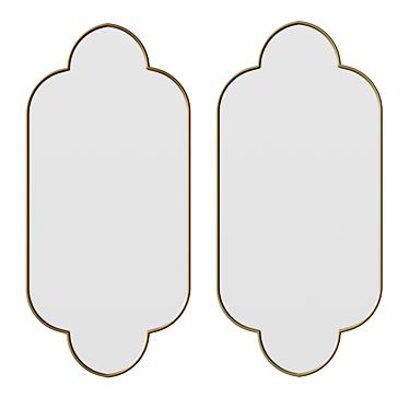 Glamorous Brass Hailee Mirror 3D model image 1 