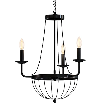 Vivian 3-Light Chandelier 3D model image 1 