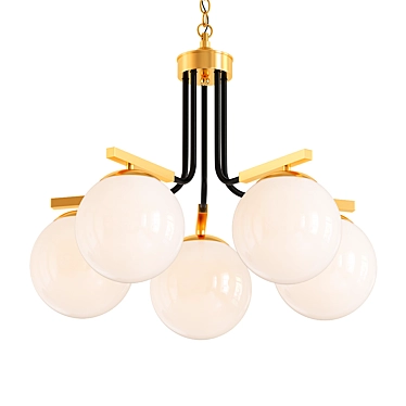 Golden White Bertilde Chandelier 3D model image 1 