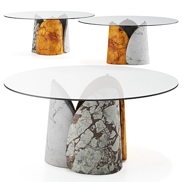 Petalo Round Table: Elegant Design for Modern Living 3D model image 1 