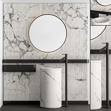 Elegance Defined - Marble Bathroom Set 3D model image 1 
