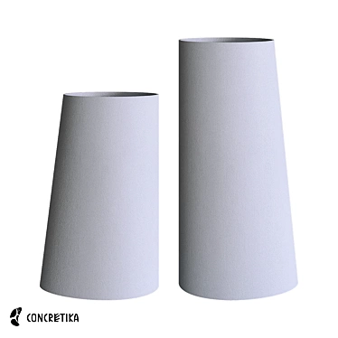 Concretika Classic Duet Planters 3D model image 1 