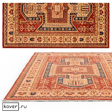 Traditional Red Kazak Classic Rug - 145 x 195 cm 3D model image 1 