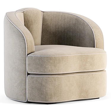 Elegant Velvet Armchair: Munna's Josephine 3D model image 1 