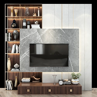 Versatile TV Wall Set 3D model image 1 