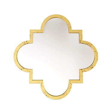 French Gold Quatrefoil Wall Mirror 3D model image 1 