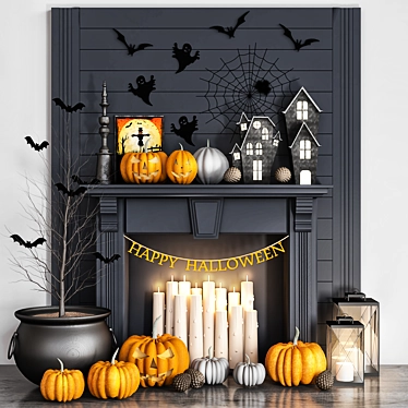 Spooky Halloween Decor Set 3D model image 1 