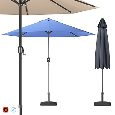 Illuminated Garden Umbrella 3D model image 1 