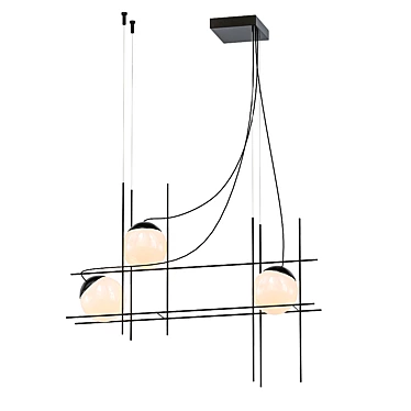 Elegant Suspension Lamp: Plot Frame 3D model image 1 