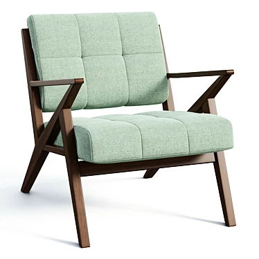 Mid-Century-Inspired Tufted Armchair 3D model image 1 