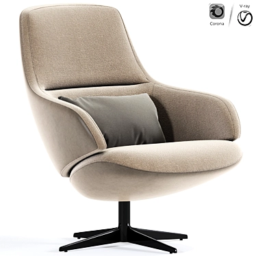 Elegant Aston Club Armchair 3D model image 1 