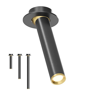 Lampatron ASP: Sleek Cylinder Spotlights with Brass Ball Mount 3D model image 1 