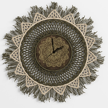 Boho Chic Macrame Clock 3D model image 1 