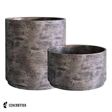 Cylinder XL Concrete Planters Collection 3D model image 1 