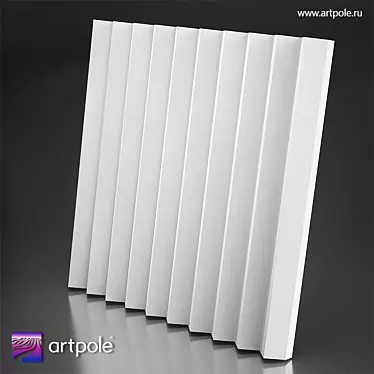 Zigzag-Big 3D Panel: Modern Gypsum Design 3D model image 1 
