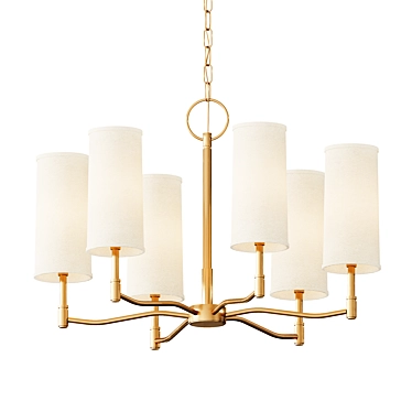 Elegant Aged Brass Lighting 3D model image 1 