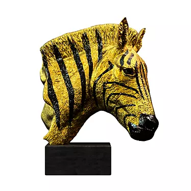 Golden Zebra Deco Object 3D model image 1 