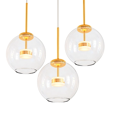 Bailey Gold Pendant Light 3D model image 1 