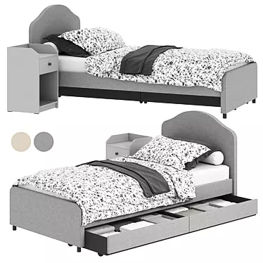 Bed IKEA HAUGA HAUGA with drawers and bedside table HAUGA HAUGA