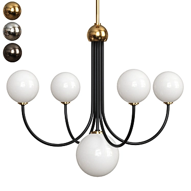 Modern 5-Light LED Chandelier 3D model image 1 