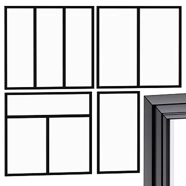Elegant Stained Glass Panes | Editable Size | 2 Colors 3D model image 1 