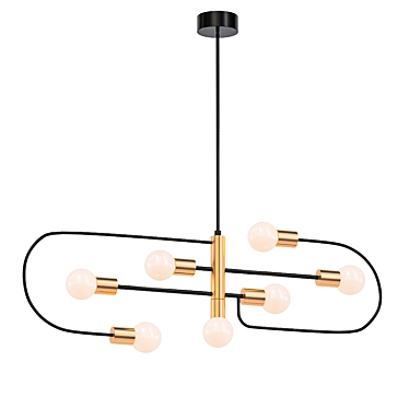 Matte Black Brass Pendant: Neutra 6"W 3D model image 1 