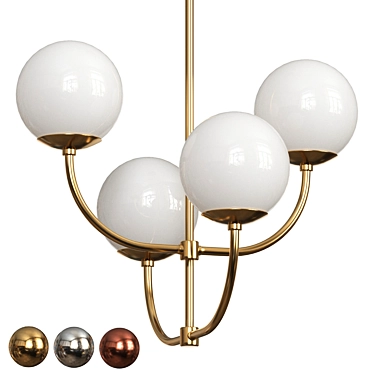 Elegant Carrie Chandeliers - Brass, Nickel, Copper 3D model image 1 