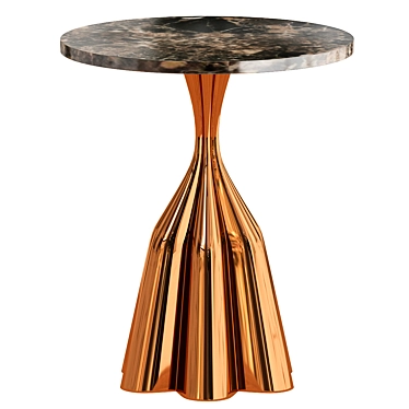 Smoked Rock Crystal Pedestal: Polished Copper Foot 3D model image 1 