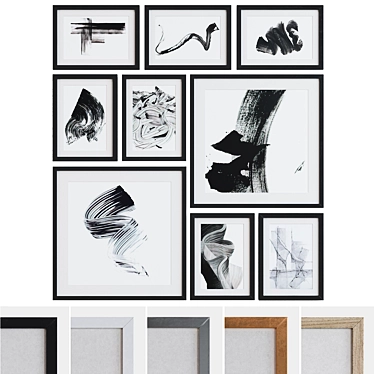 Modern Abstract Picture Frame Set 3D model image 1 