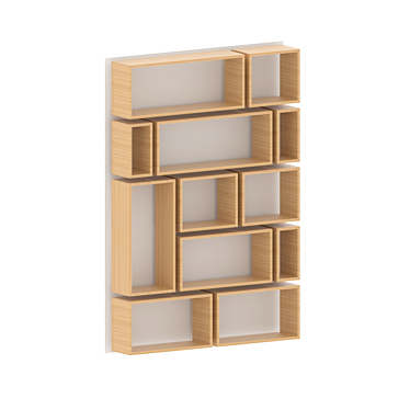 Sturdy Wood Shelving Unit 3D model image 1 