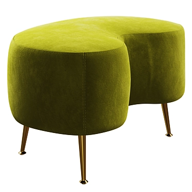 Kid Ottoman: Luxurious Shearling Accent 3D model image 1 