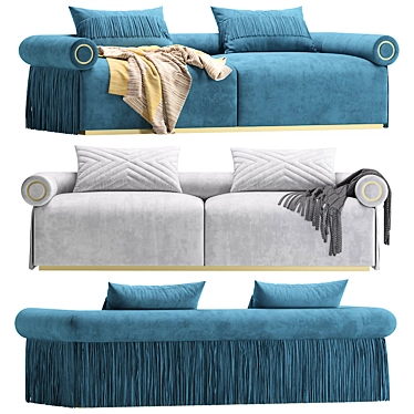 Elegant GALLIANO Sofa: Perfect Piece by Cazarina. 3D model image 1 