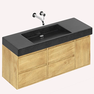 Sleek Corian Bathroom Sink 3D model image 1 