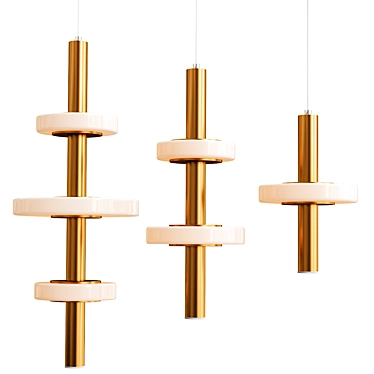 Bronze Metal & Marble Pendant Lights 3D model image 1 