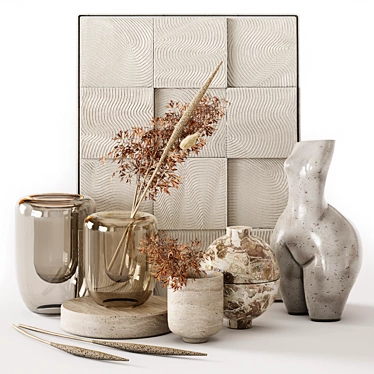 Elegant Decor Set: Panno, Vase & Table Decor 3D model image 1 
